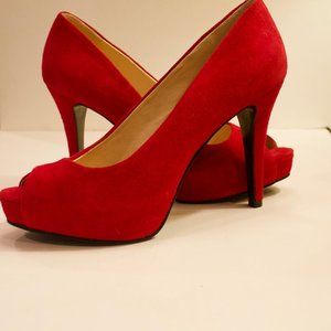 Red Suede stilettos